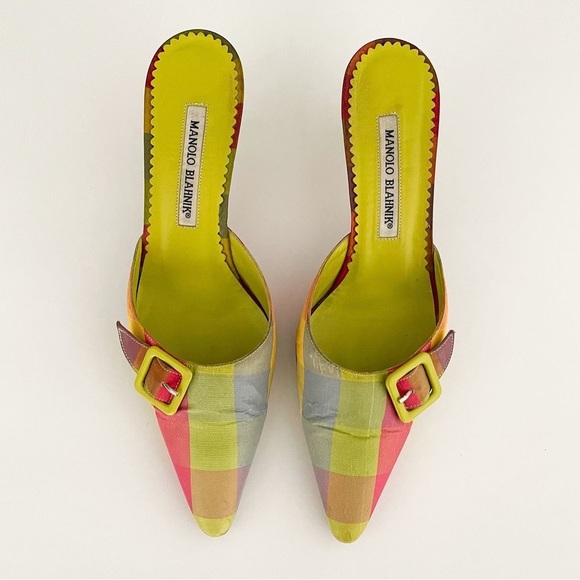 COPY - Carrie Bradshaw Manolo mules in multi/mint condition sz 10b - Picture 9 of 11